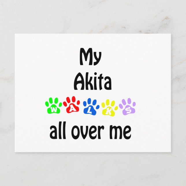 Postal Akita Walks Design (Anverso)