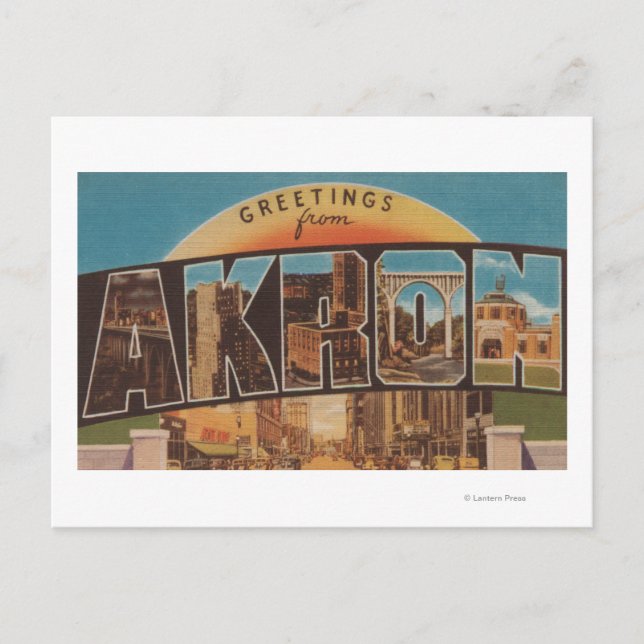 Postal Akron, OhioLarge Letter Scenes Akron, OH (Anverso)