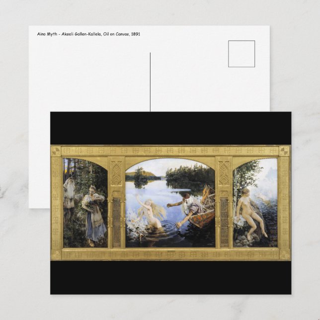 Postal Akseli Gallen-Kallela - Aino Myth (Anverso / Reverso)