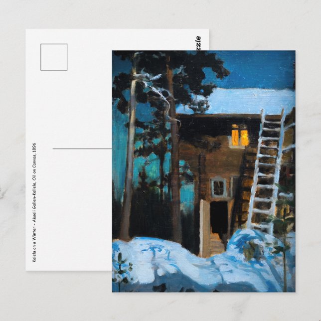 Postal Akseli Gallen-Kallela - Kalela en invierno (Anverso / Reverso)