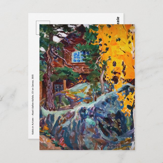 Postal Akseli Gallen-Kallela - Kalela en otoño (Anverso / Reverso)