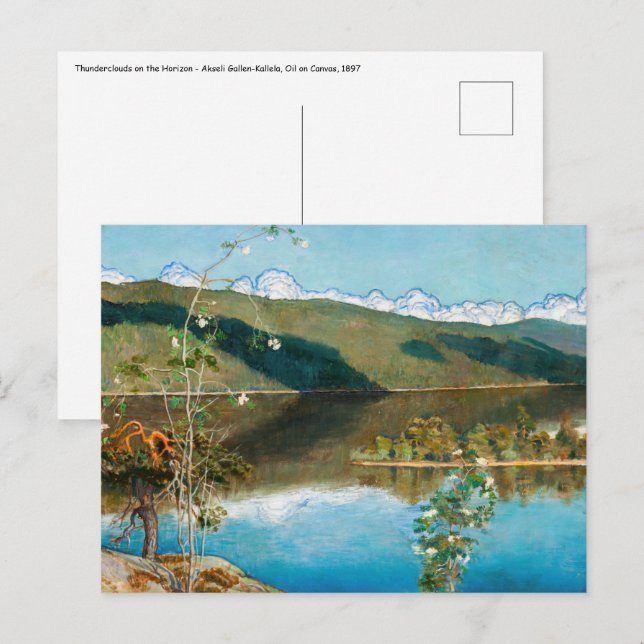 Postal Akseli Gallen-Kallela - Nubes en el horizonte (Anverso / Reverso)