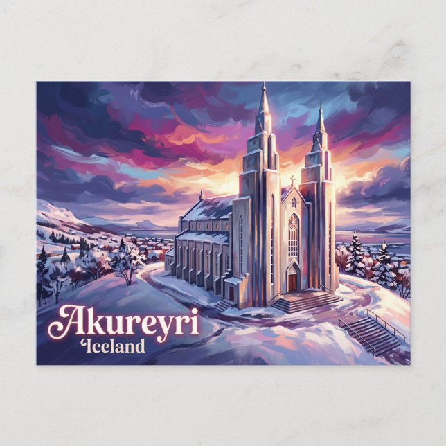Postal Akureyrarkirkja Islandia (Anverso)