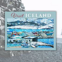 Postal Akureyri Islandia retro vintage