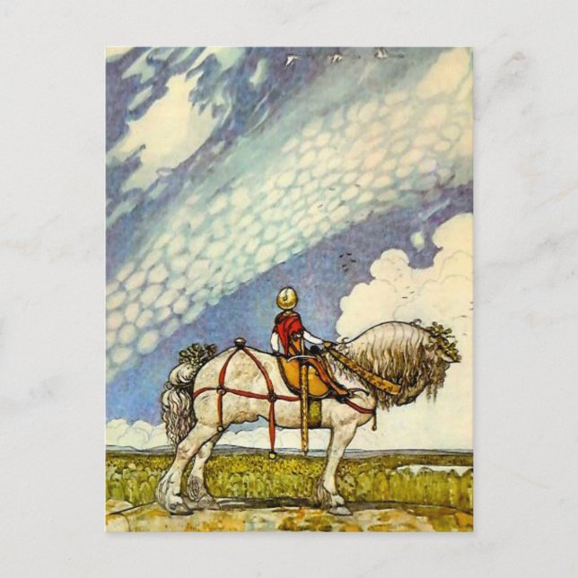 Postal “Al ancho mundo” de John Bauer (Anverso)