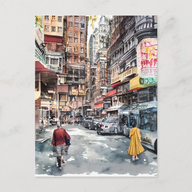 Postal Al este de la ciudad, Japón, Tokio (Anverso)