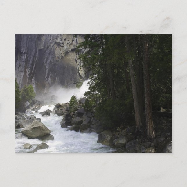 Postal Al final de las cataratas Yosemite (Anverso)