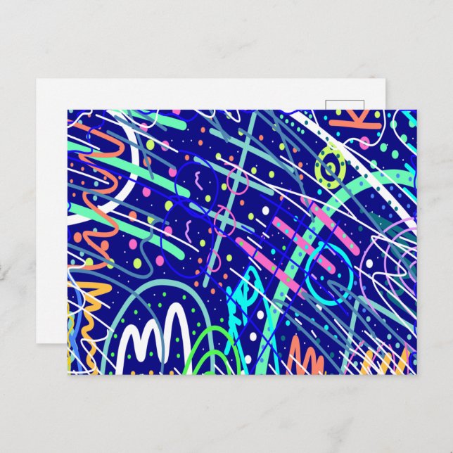 Postal Al otro lado del cielo nocturno (Anverso / Reverso)