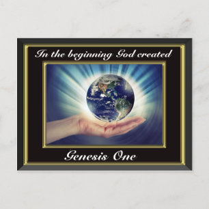 Postal Al principio Dios creó el Génesis 1 Planeta Bl