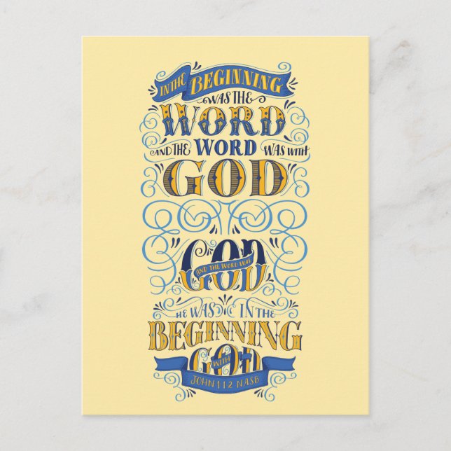 Postal Al principio fue la palabra (Anverso)