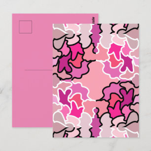 Postal Al Rosa Patrón Geométrico De Arte De Mitad De Sigl