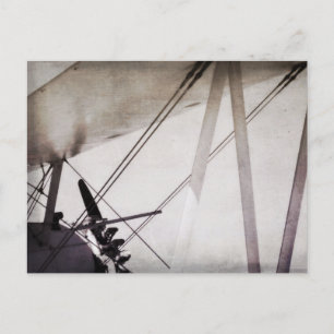 Postal Ala de Biplane Resumen Arte de avión antiguo