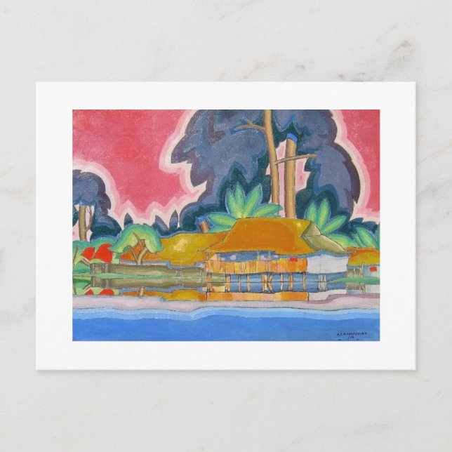 Postal Ala Wai, Honolulu por Arman Manookian c. Años 1920 (Anverso)