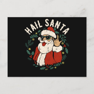 Postal Alabado sea el trineo de Santa Claus Navidad Rock 