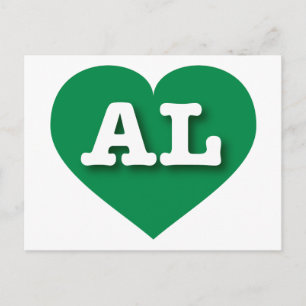 Postal Alabama Corazón Verde - Amo AL