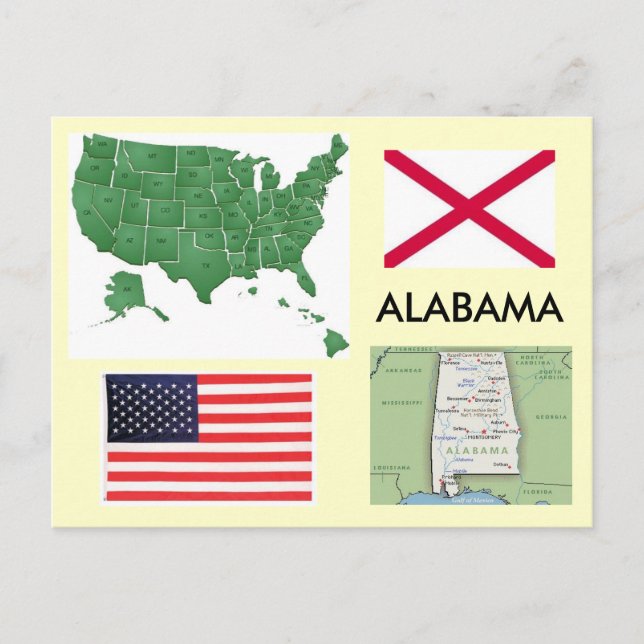 Postal Alabama, Estados Unidos (Anverso)