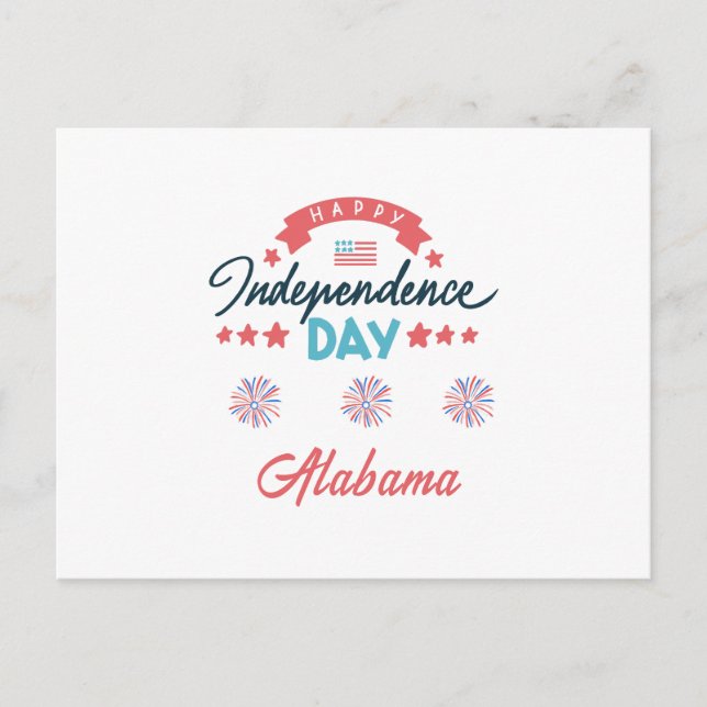 Postal Alabama: ¡Feliz Día de la Independencia! (Anverso)