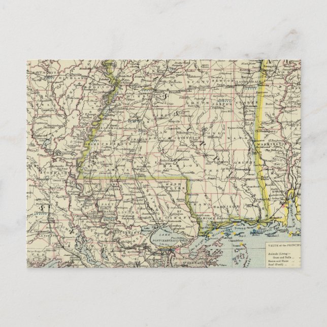 Postal Alabama, Misisipi, Luisiana, Arkansas (Anverso)