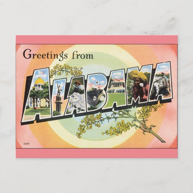 Postal Alabama - Viajes de Alabama (Anverso)