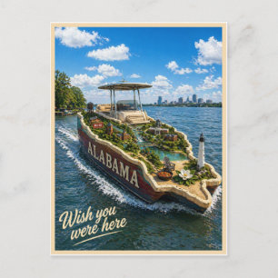 Postal Alabama Wish You Were Here Serie del Estado