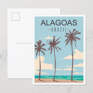Postal Alagoas Brasil Ilustracion de Viajes de Arte