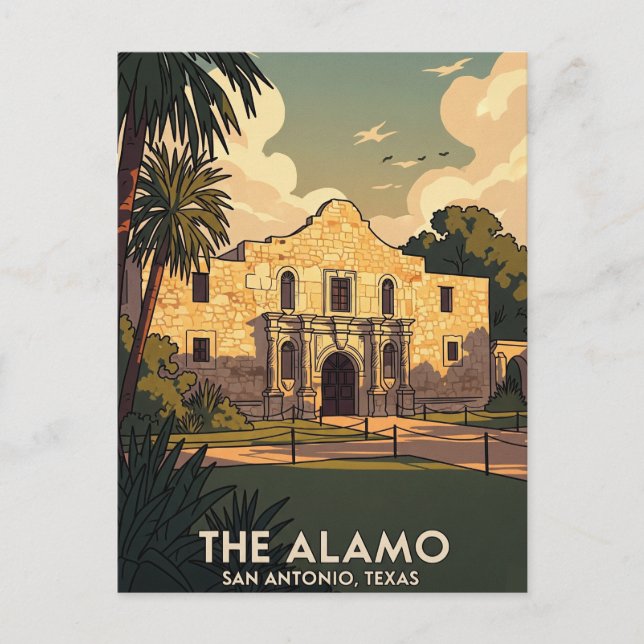 Postal Alamo San Antonio Texas Viaje (Anverso)
