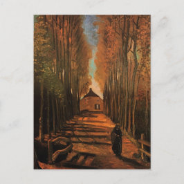 Postal Álamos en Bello Artes de Van Gogh del otoño