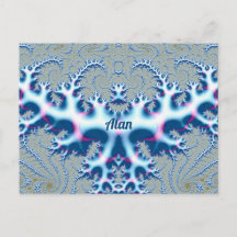 ALAN ~ Icy Diseño fractal 3D blanco y azul ~ ~