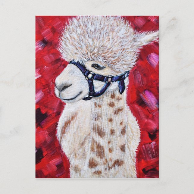 Postal Alan the Alpaca Painting (Anverso)