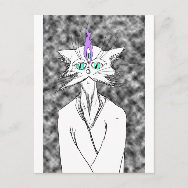 Postal Alan Watts Cat (Anverso)