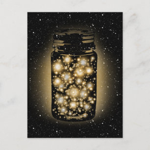Postal Alarma De Luciérnagas Con Estrellas Nocturnas