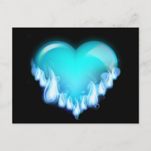 POSTAL ALARMANTE AZUL HEART LOVE SWEETHEARTS FLIRT