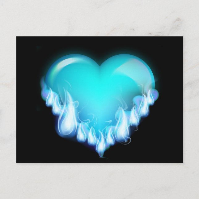 POSTAL ALARMANTE AZUL HEART LOVE SWEETHEARTS FLIRT (Anverso)