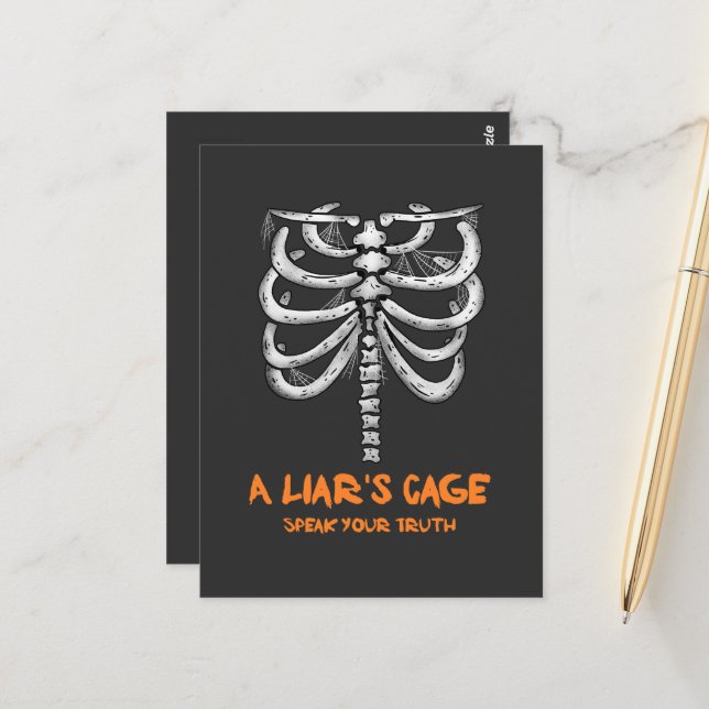 Postal Alarmante telaraña humana jaula Halloween (Anverso/Reverso In Situ)