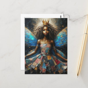 Postal Alas azules y una corona de oro