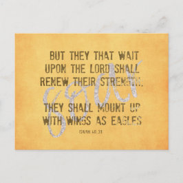 Postal Alas como guijarros KJV de águilas