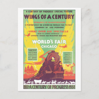 Postal Alas de la Feria Mundial de Chicago del Siglo