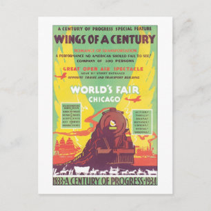 Postal Alas de la Feria Mundial del Siglo de Chicago