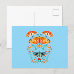 Postal Alas encantadas Mariposa mágica de polilla