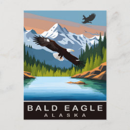 Postal Alaska, águila calva, viajes