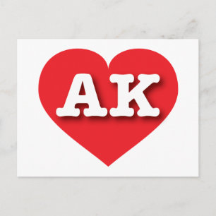 Postal Alaska Corazón Rojo - Amo AK