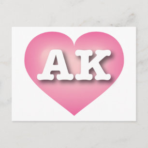 Postal Alaska Corazón rosa de la moda - Amo AK