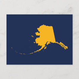 Postal Alaska en azul y oro