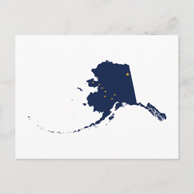 Postal Alaska en azul y oro (Anverso)
