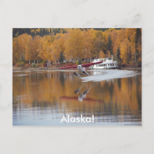 Postal Alaska, Floatplane, Riverboat, Birch tree in Fall