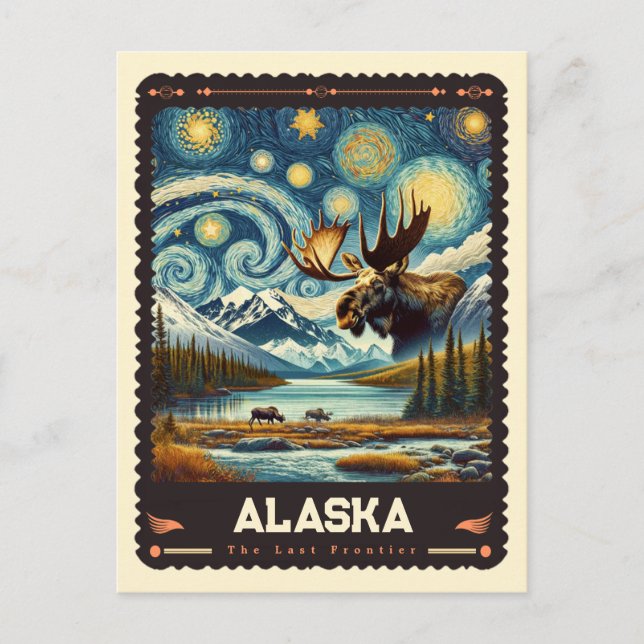Postal Alaska | Inspirado en Vincent Van Gogh (Anverso)