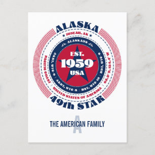 Postal Alaska, Juneau, AK, Patriótico, Monograma