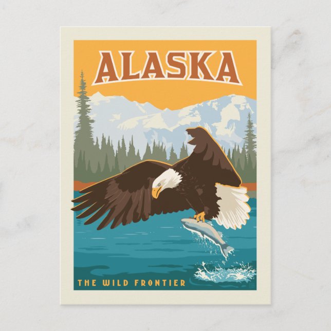 Postal Alaska | La frontera salvaje - Águila (Anverso)