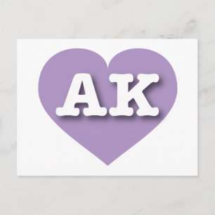 Postal Alaska Lavender Heart - Amo AK