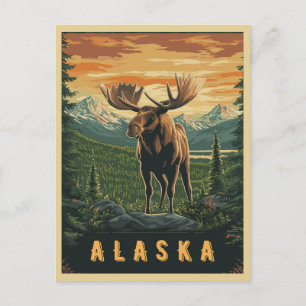 Postal Alaska Moose - Vintage Wilderness